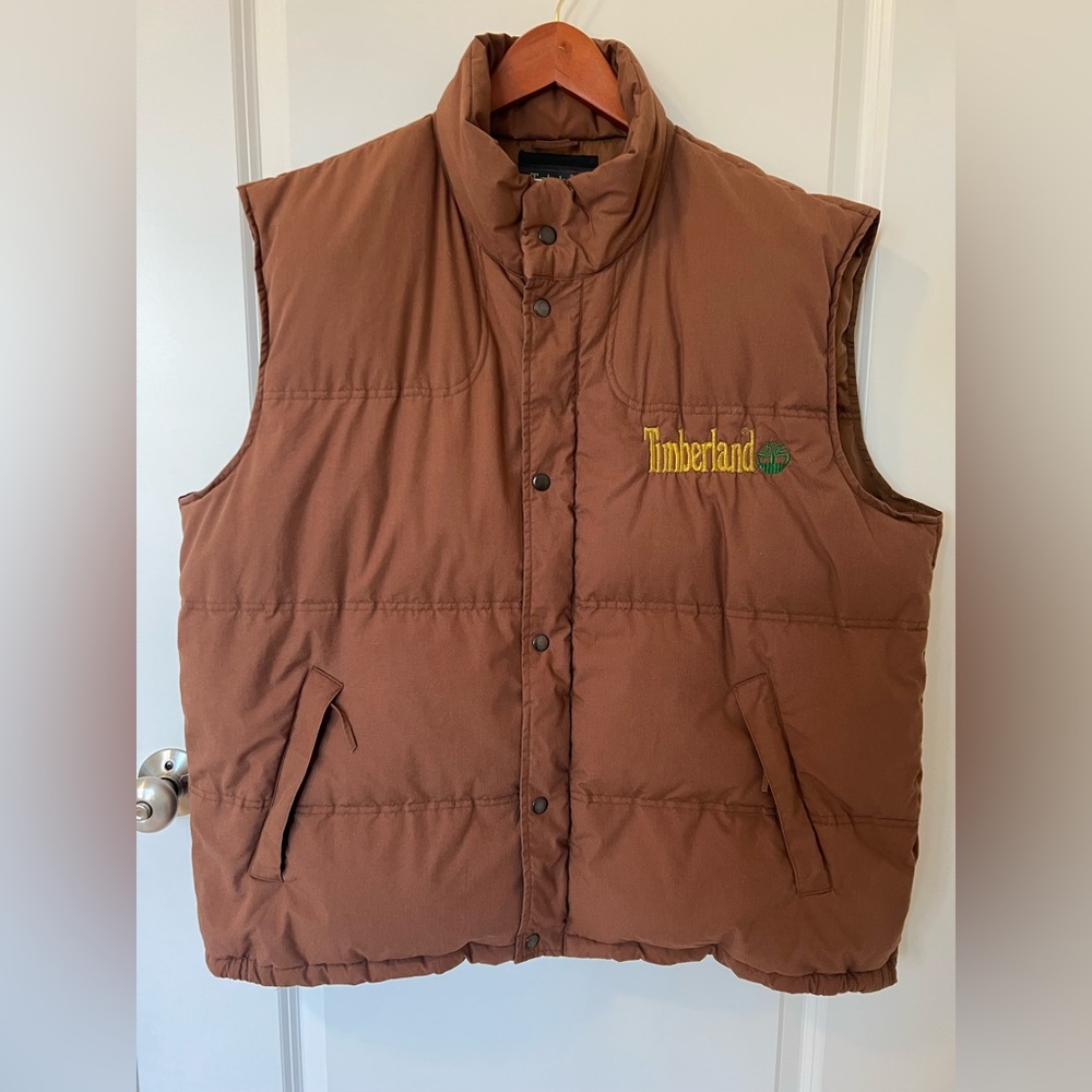 Men’s Timberland Down Vest in Burnt Orange / XL